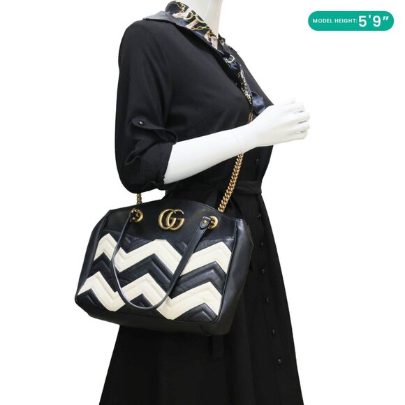Gucci  GG Marmont Quilted Leather Chain Tote Bag Black 443501 main image 8